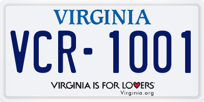 VA license plate VCR1001