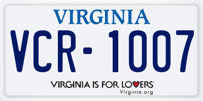 VA license plate VCR1007