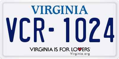 VA license plate VCR1024