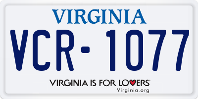 VA license plate VCR1077
