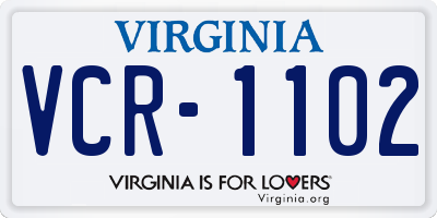 VA license plate VCR1102