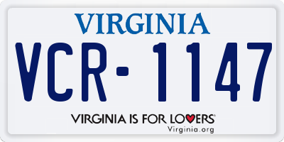 VA license plate VCR1147