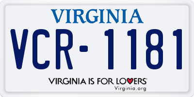 VA license plate VCR1181