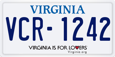 VA license plate VCR1242