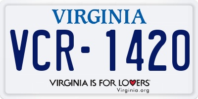 VA license plate VCR1420