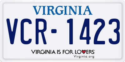 VA license plate VCR1423