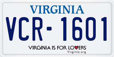 VA license plate VCR1601