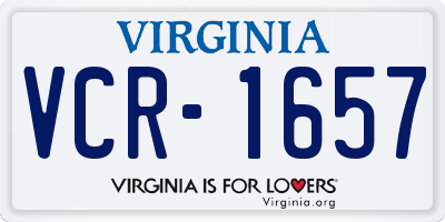VA license plate VCR1657