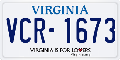 VA license plate VCR1673