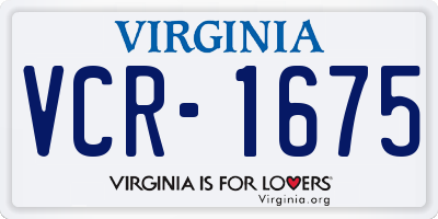 VA license plate VCR1675