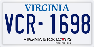 VA license plate VCR1698