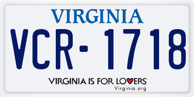 VA license plate VCR1718