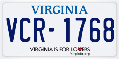 VA license plate VCR1768