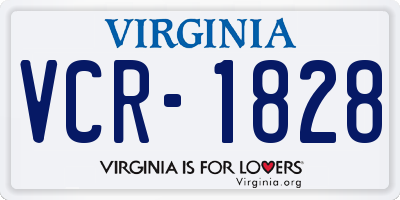 VA license plate VCR1828