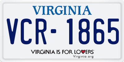 VA license plate VCR1865