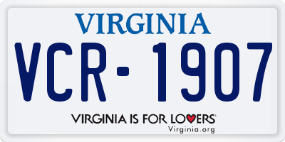 VA license plate VCR1907