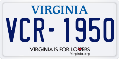 VA license plate VCR1950