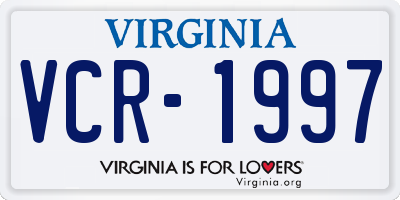 VA license plate VCR1997