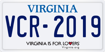 VA license plate VCR2019