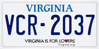 VA license plate VCR2037