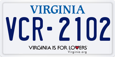 VA license plate VCR2102
