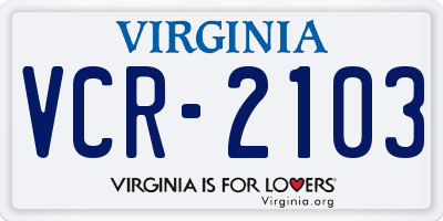 VA license plate VCR2103
