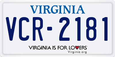 VA license plate VCR2181