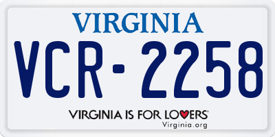 VA license plate VCR2258
