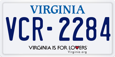 VA license plate VCR2284