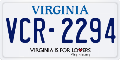 VA license plate VCR2294