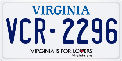 VA license plate VCR2296