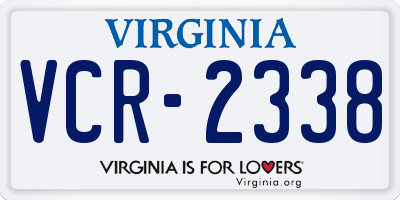 VA license plate VCR2338