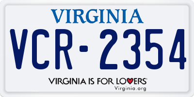 VA license plate VCR2354