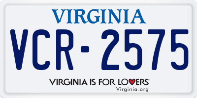 VA license plate VCR2575