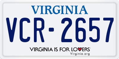 VA license plate VCR2657