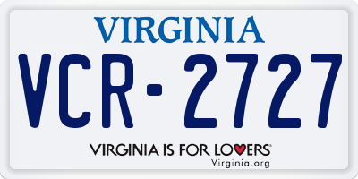VA license plate VCR2727