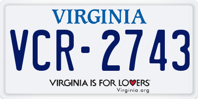 VA license plate VCR2743
