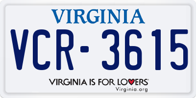 VA license plate VCR3615