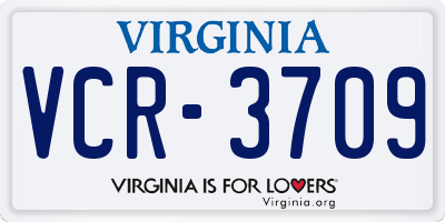 VA license plate VCR3709