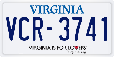 VA license plate VCR3741