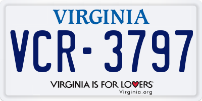 VA license plate VCR3797