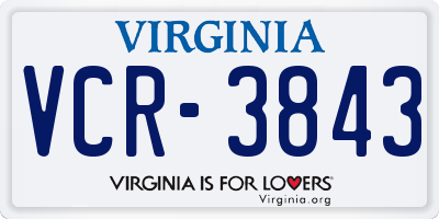 VA license plate VCR3843