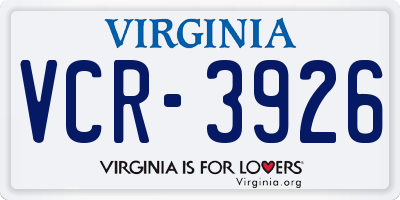 VA license plate VCR3926
