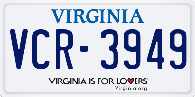 VA license plate VCR3949