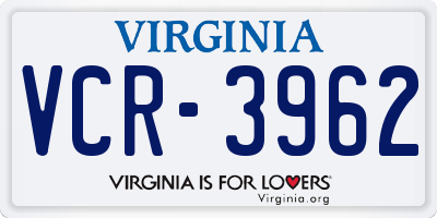 VA license plate VCR3962