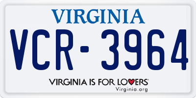 VA license plate VCR3964