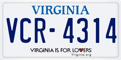 VA license plate VCR4314