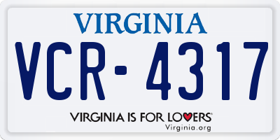 VA license plate VCR4317