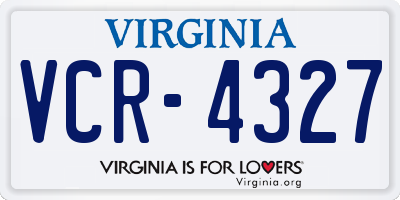 VA license plate VCR4327