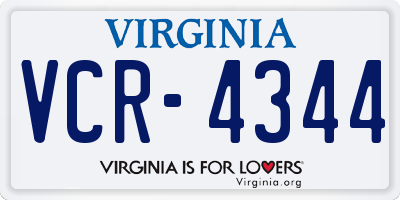 VA license plate VCR4344